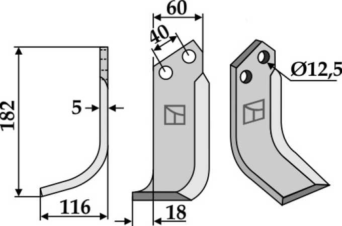 Fräsmesser 182x60mm, links